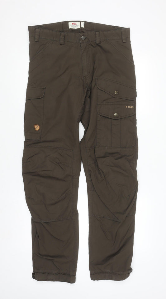 Fjällräven Men's Brown Cargo Trousers G-1000 Size L 33x34