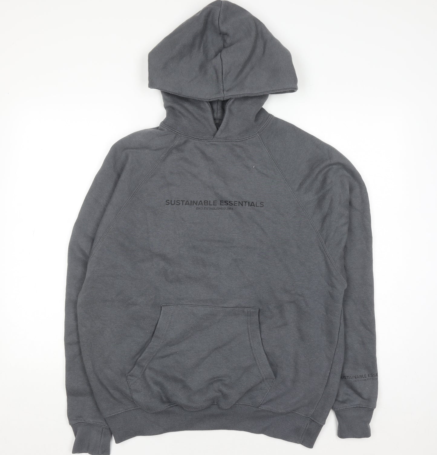 EKO Sustainable Essentials Men’s Grey Pullover Hoodie S Regular Fit