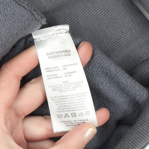 EKO Sustainable Essentials Men’s Grey Pullover Hoodie S Regular Fit