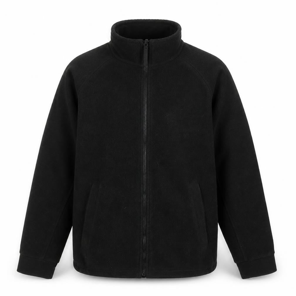 Front view of Regatta Professional Men's Black Full Zip Fleece Sweatshirt, size S