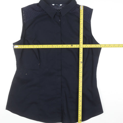 Next Women’s Blue Sleeveless Collared Blouse Size 14