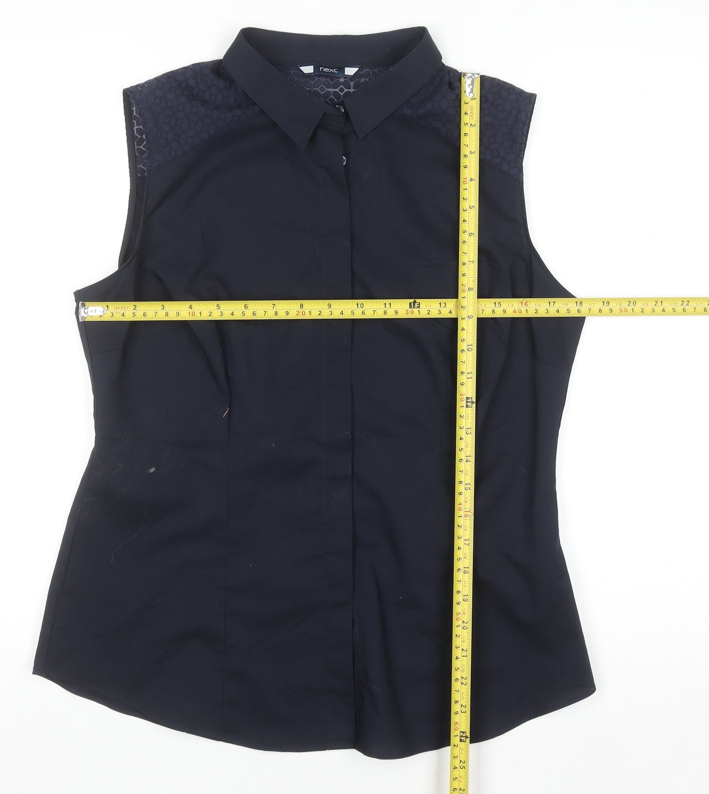 Next Women’s Blue Sleeveless Collared Blouse Size 14