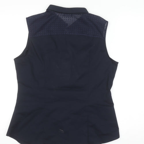Next Women’s Blue Sleeveless Collared Blouse Size 14