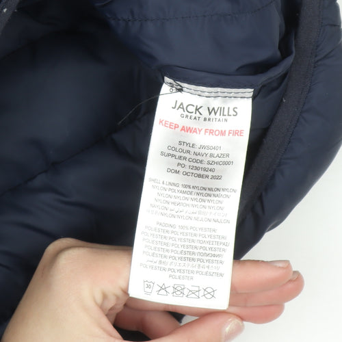 Jack Wills Girls Blue Quilted Puffer Waistcoat 12-13 Years