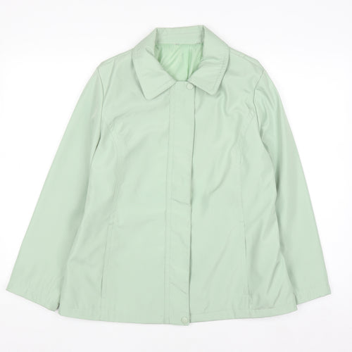 Bm Womens Green Mid-Length Polyester Basic Jacket Size M