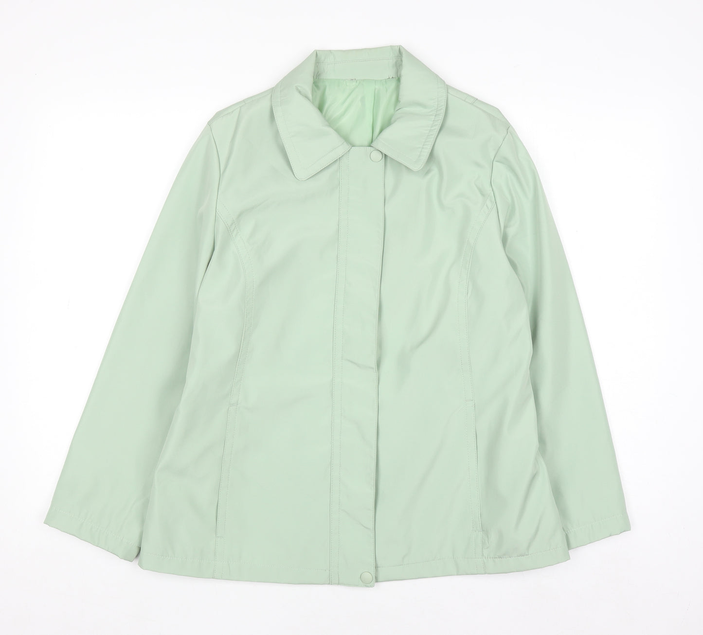 Bm Womens Green Mid-Length Polyester Basic Jacket Size M