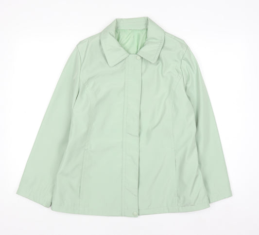 Bm Womens Green Mid-Length Polyester Basic Jacket Size M