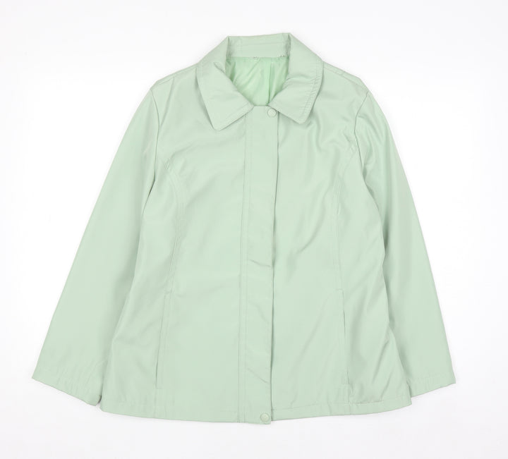 Bm Womens Green Mid-Length Polyester Basic Jacket Size M