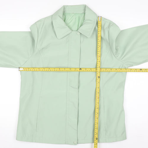 Bm Womens Green Mid-Length Polyester Basic Jacket Size M
