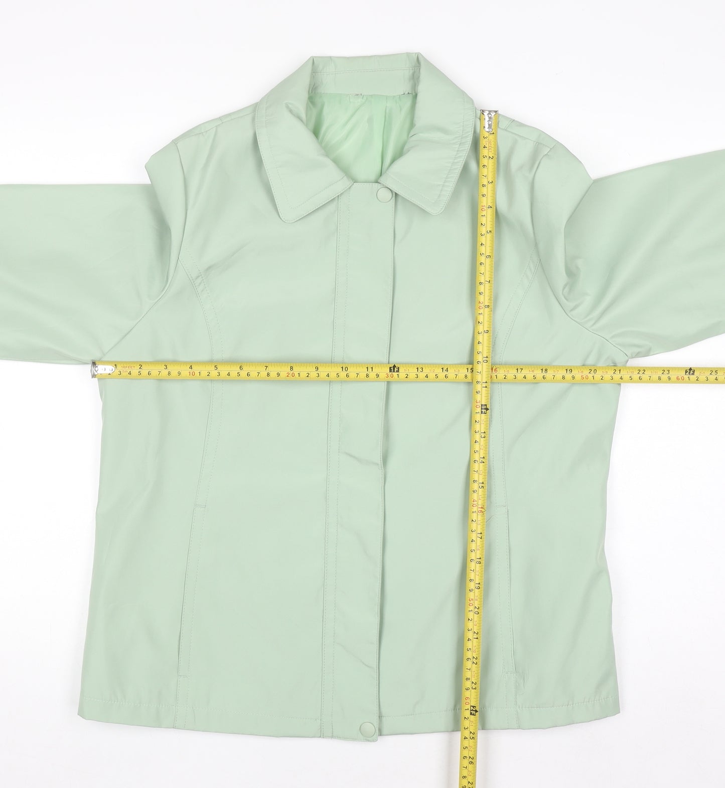 Bm Womens Green Mid-Length Polyester Basic Jacket Size M