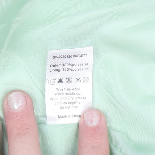 Bm Womens Green Mid-Length Polyester Basic Jacket Size M