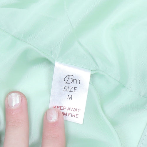 Bm Womens Green Mid-Length Polyester Basic Jacket Size M