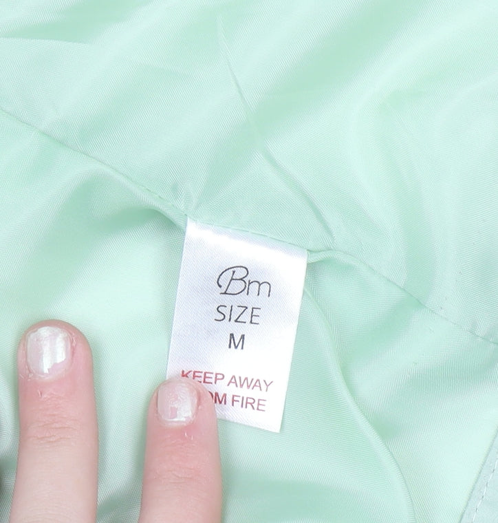 Bm Womens Green Mid-Length Polyester Basic Jacket Size M