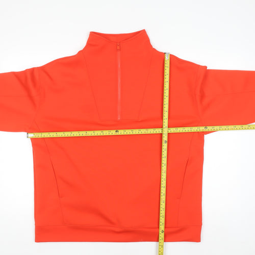 Tu Woman Orange 1/2 Zip Funnel Neck Pullover Sweatshirt Size 14