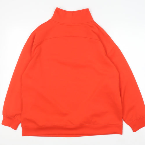 Tu Woman Orange 1/2 Zip Funnel Neck Pullover Sweatshirt Size 14