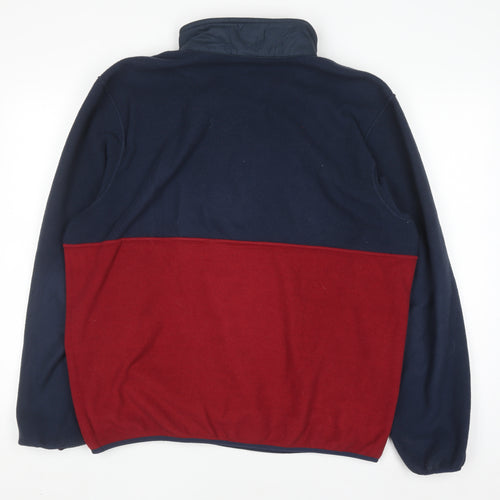 Patagonia Men's Blue Red Fleece 1/4 Zip Pullover Sweatshirt L