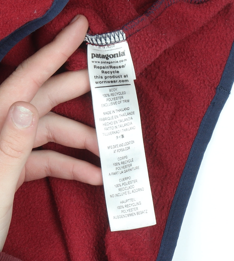 Patagonia Men's Blue Red Fleece 1/4 Zip Pullover Sweatshirt L