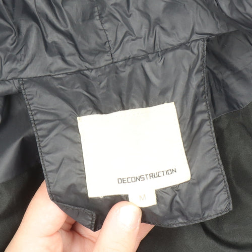 Deconstruction Women's Black Quilted Long Hooded Coat M
