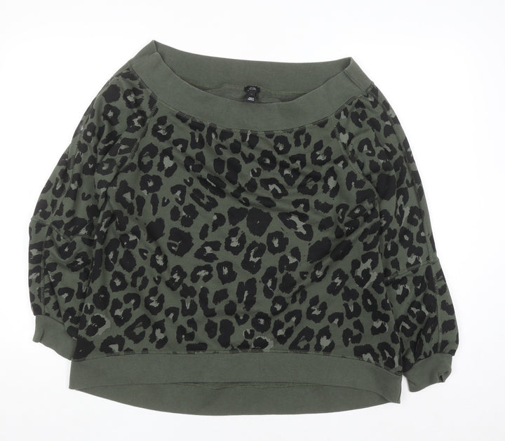 River Island Women’s Green Animal Print Pullover Sweatshirt L
