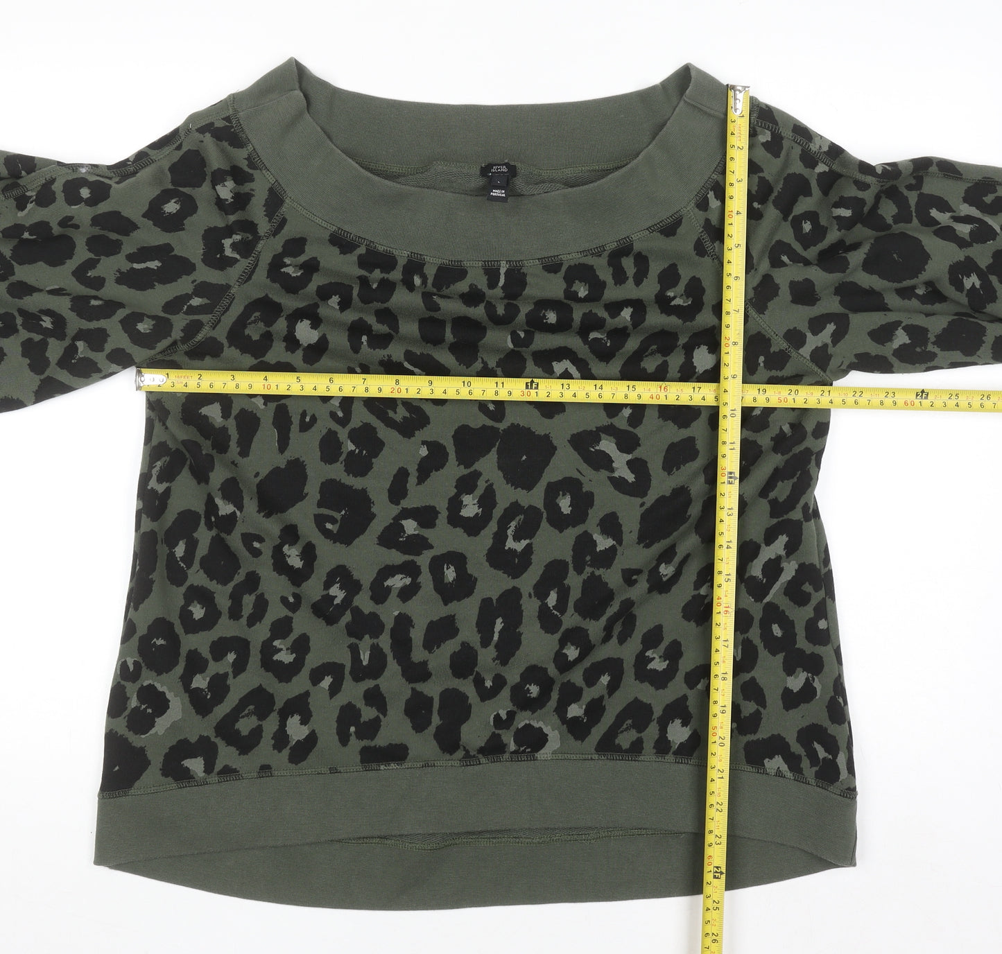 River Island Women’s Green Animal Print Pullover Sweatshirt L