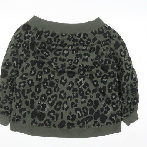 River Island Women’s Green Animal Print Pullover Sweatshirt L