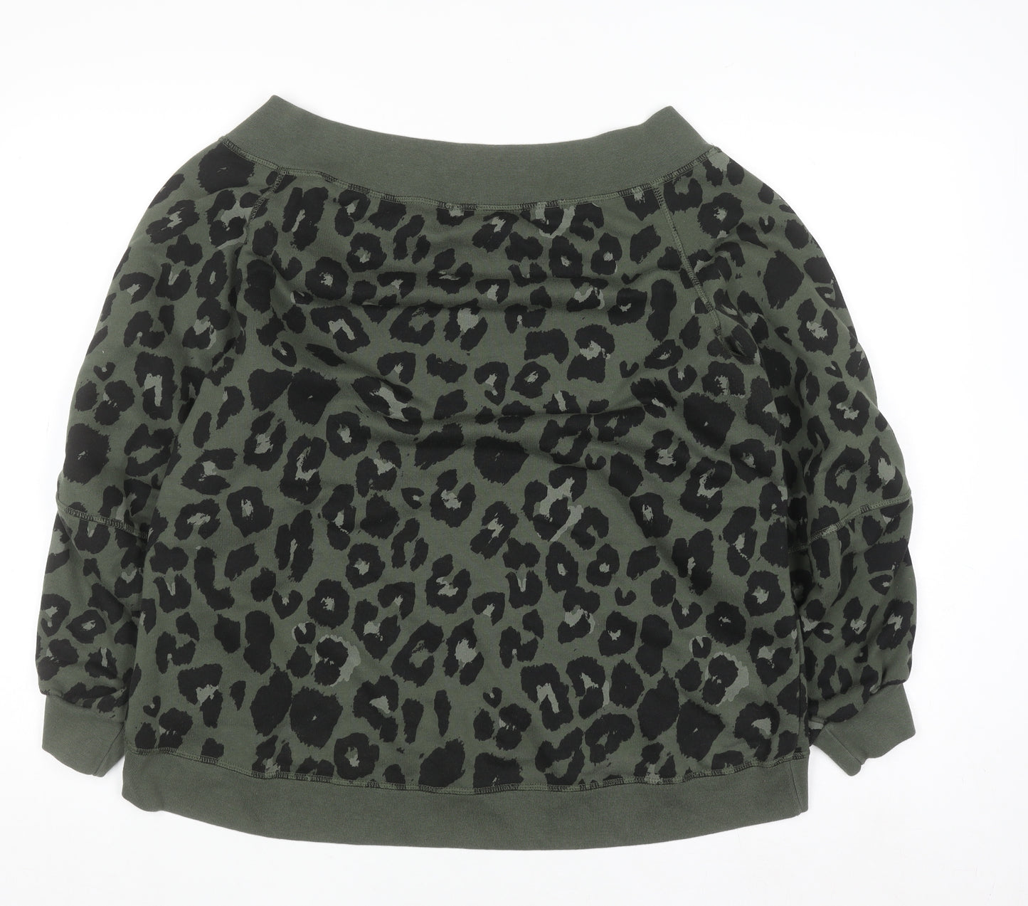 River Island Women’s Green Animal Print Pullover Sweatshirt L