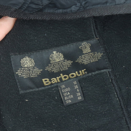 Barbour Women Black Quilted Belted Jacket Size 10 Outdoor Style