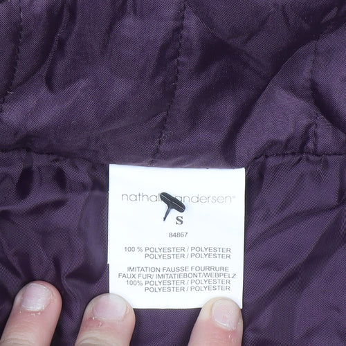 Nathalie Andersen Women's Purple Faux Fur Hooded Puffer Coat Size S