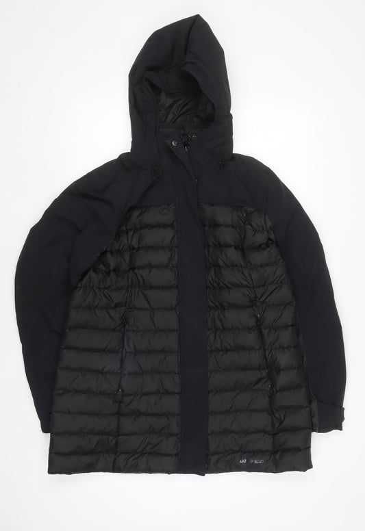 Lands' End Men's Black Hooded Down Puffer Jacket M