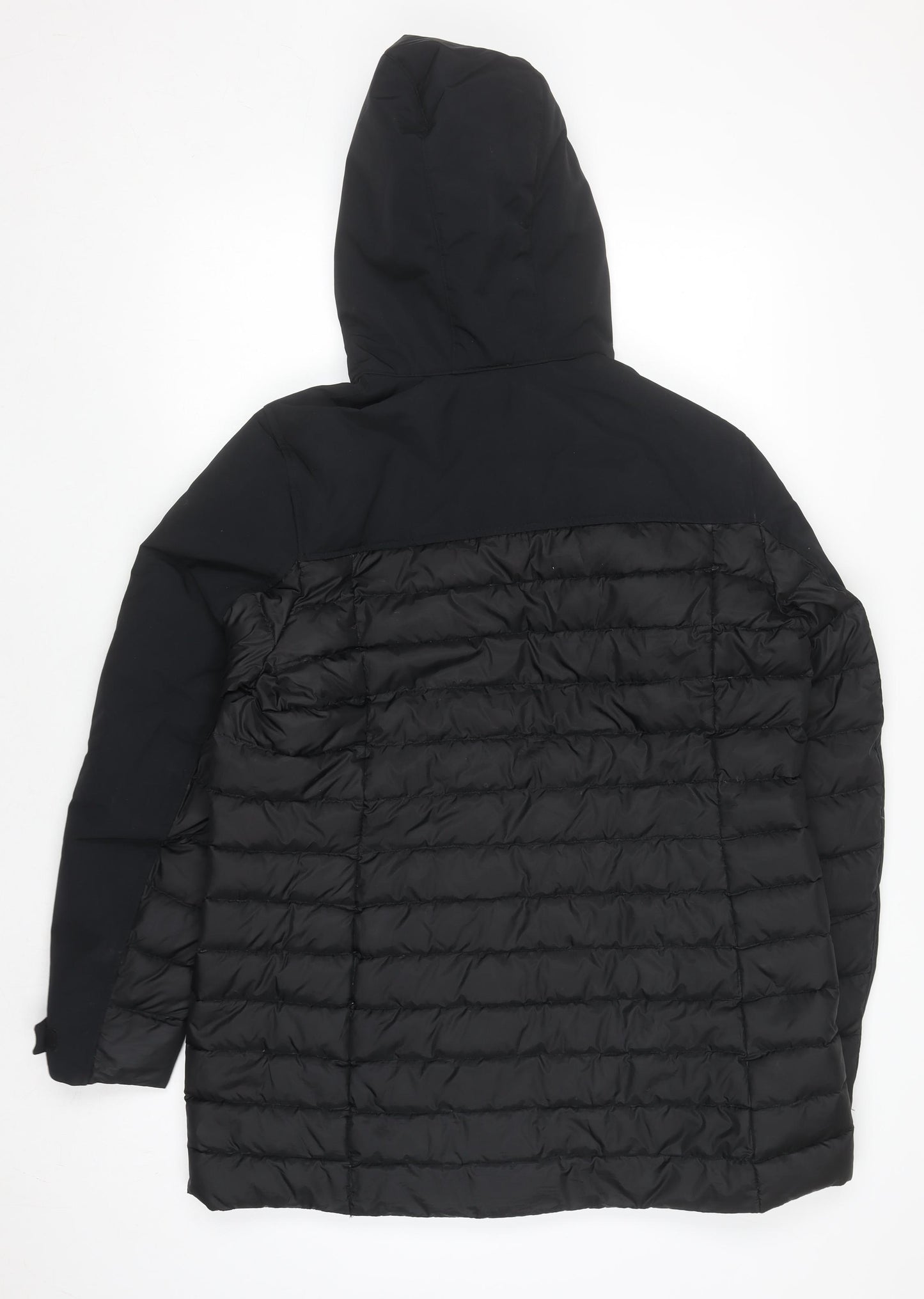 Lands' End Men's Black Hooded Down Puffer Jacket M