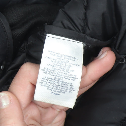 Lands' End Men's Black Hooded Down Puffer Jacket M