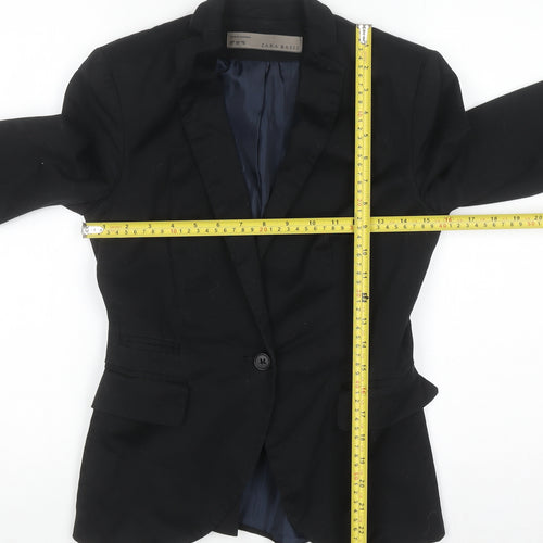 Zara Women Black XS Single-Breasted Blazer Jacket Workwear