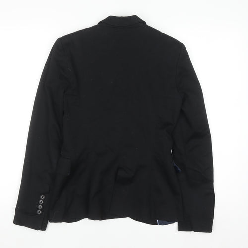 Zara Women Black XS Single-Breasted Blazer Jacket Workwear