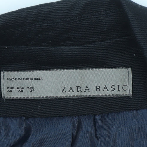 Zara Women Black XS Single-Breasted Blazer Jacket Workwear
