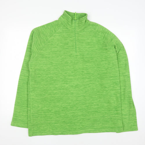 Mountain Warehouse Men's Green 1/4 Zip Fleece Sweatshirt Size L