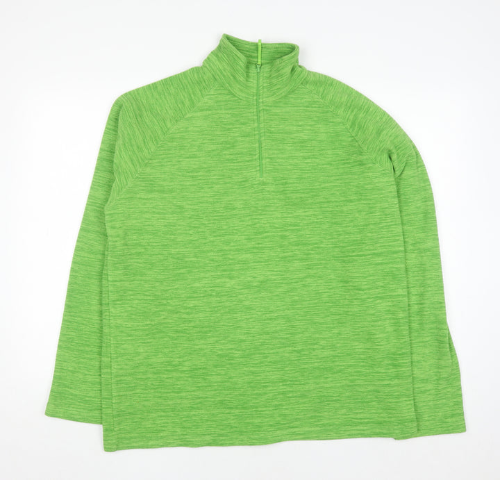 Mountain Warehouse Men's Green 1/4 Zip Fleece Sweatshirt Size L