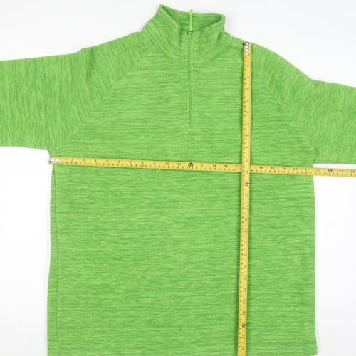 Mountain Warehouse Men's Green 1/4 Zip Fleece Sweatshirt Size L
