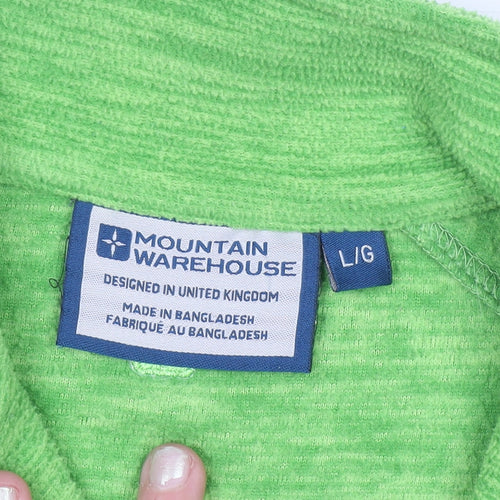 Mountain Warehouse Men's Green 1/4 Zip Fleece Sweatshirt Size L