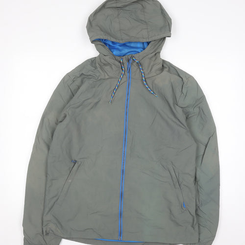 Next Men's Green Hooded Windbreaker Jacket Size M