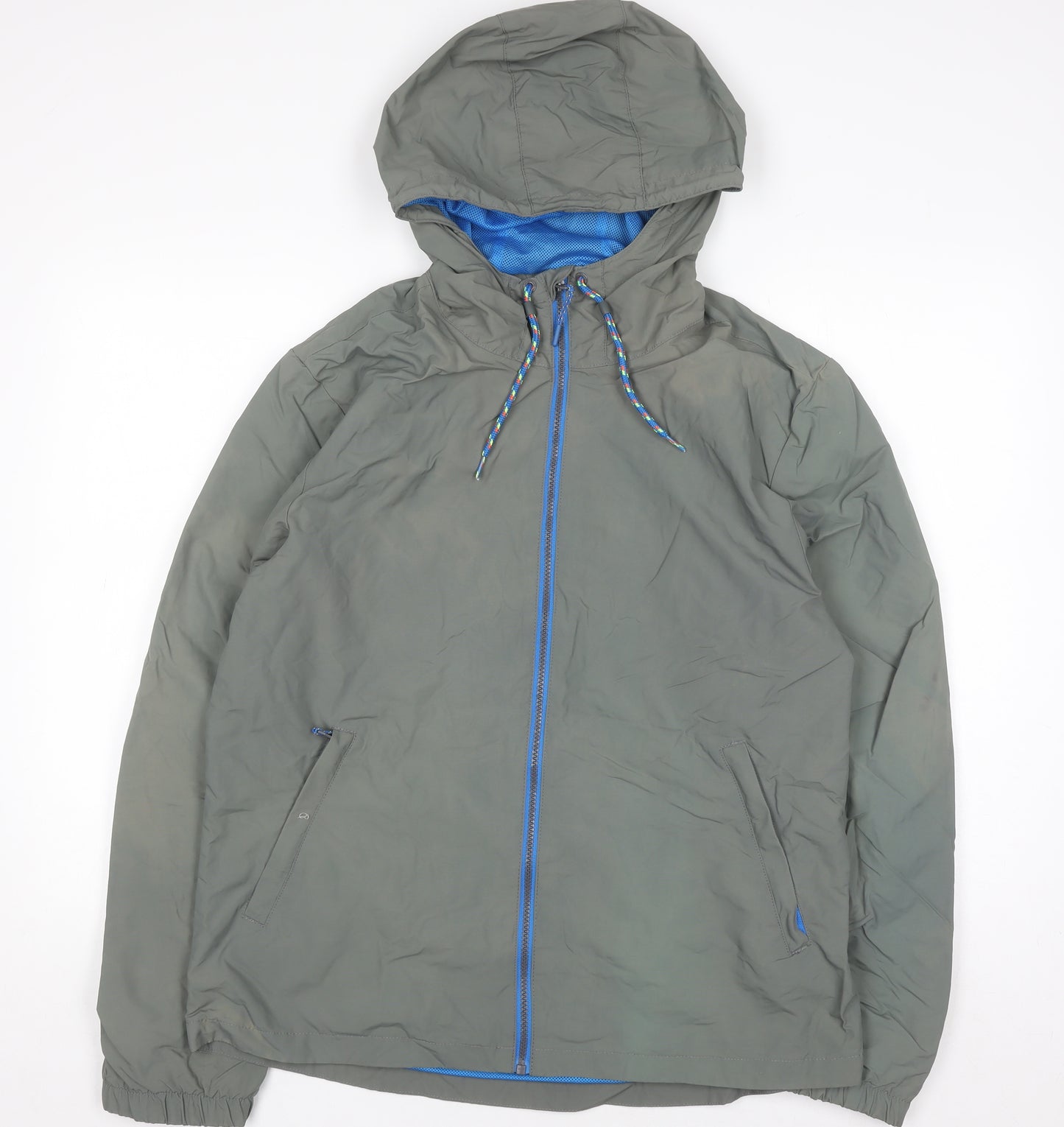 Next Men's Green Hooded Windbreaker Jacket Size M