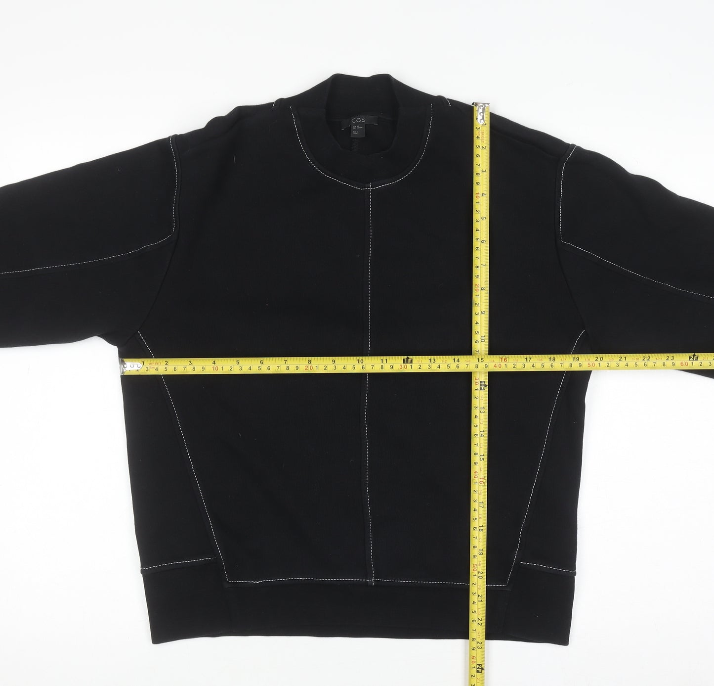 COS Women's Black Cotton Pullover Sweatshirt XS
