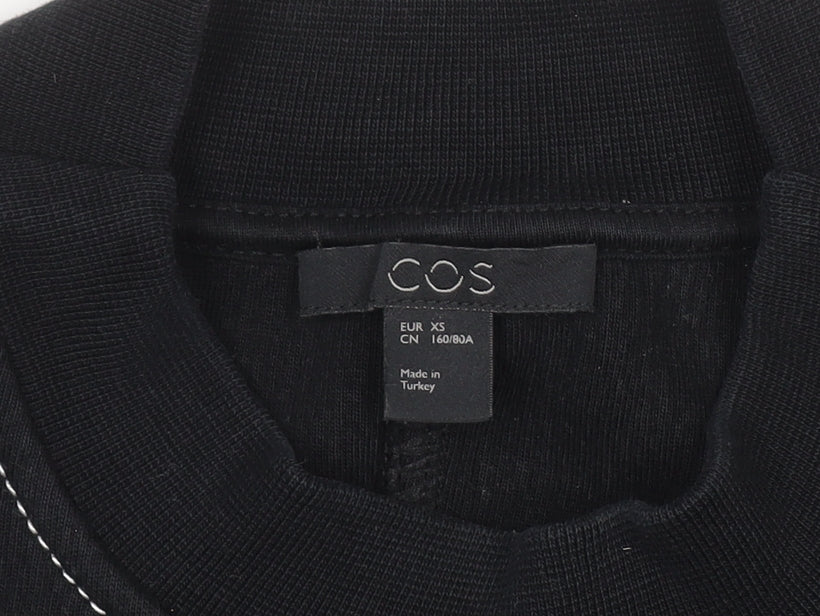 COS Women's Black Cotton Pullover Sweatshirt XS
