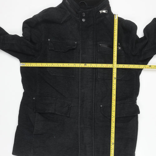 Marks and Spencer Men's Black L Biker Jacket Cotton Blend