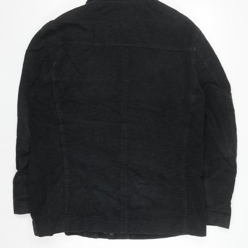 Marks and Spencer Men's Black L Biker Jacket Cotton Blend