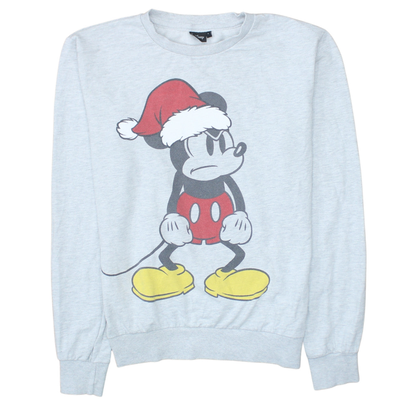 Cedar Wood State Men’s Grey Mickey Mouse Christmas Sweatshirt L