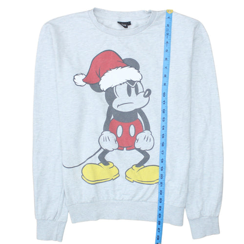Cedar Wood State Men’s Grey Mickey Mouse Christmas Sweatshirt L