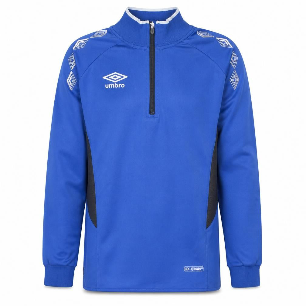 Front view of Umbro Men's Blue 1/4 Zip Performance Sweatshirt M