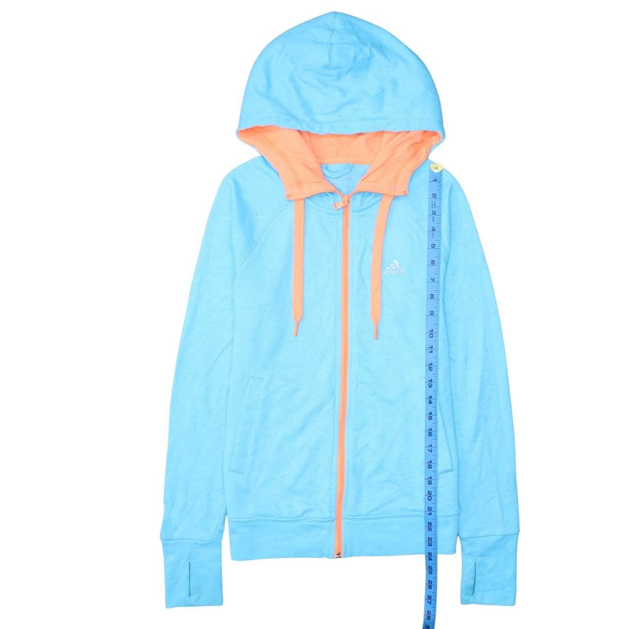 Adidas Unisex Blue Full Zip Climalite Hoodie XS