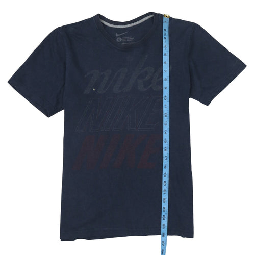 Nike Men's Navy Blue Small Graphic Logo Crew Neck T-Shirt