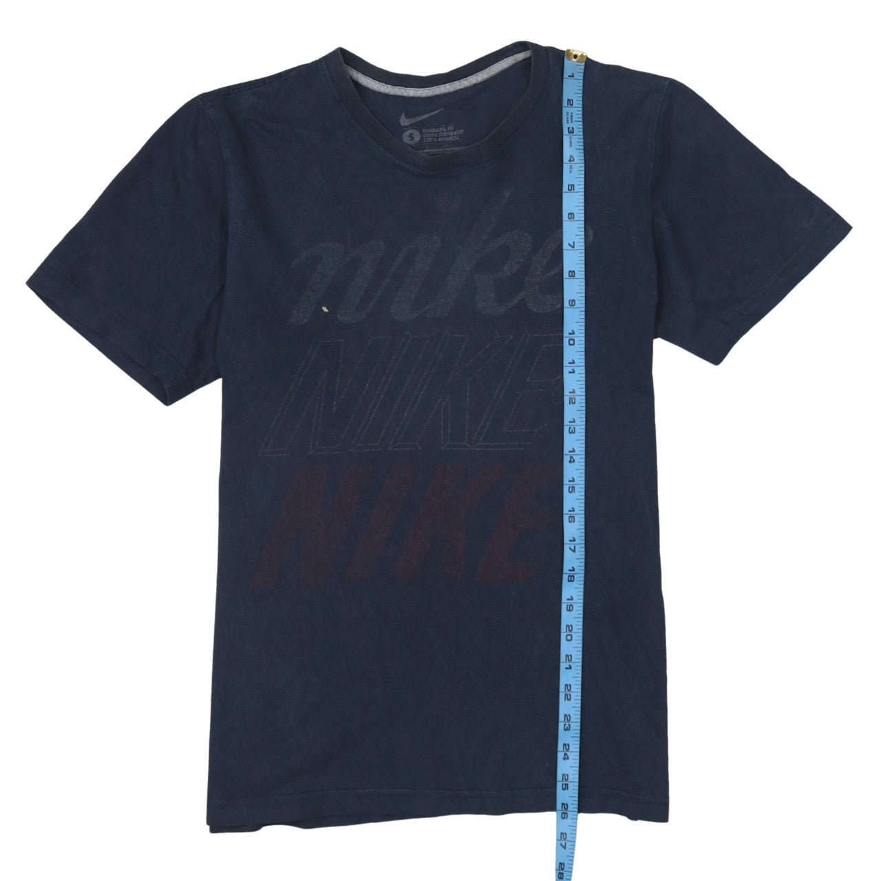Nike Men's Navy Blue Small Graphic Logo Crew Neck T-Shirt